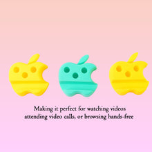 Multi-Functional Apple-Shaped Plastic Mobile Stand with Pen Holder (3 Pc / Mix Color)