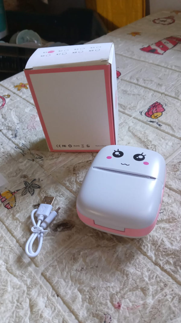 Pocket Mini Bluetooth Thermal Printer – Wireless Smart Printer for Photos (Includes 1 Roll Paper)